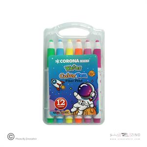 ماژیک نقاشی12رنگ جعبه طلقی کرونا کدWH6705-12